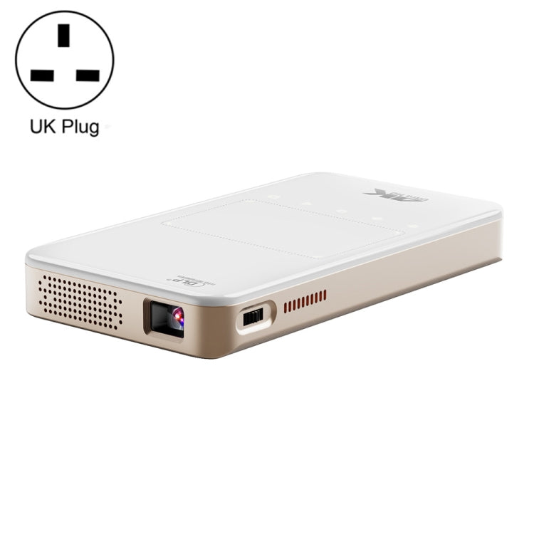 S90 DLP Android 9.0 1GB+8GB 4K Mini WiFi Smart Projector, Power Plug:UK Plug(White) - Mini Projector by PMC Jewellery | Online Shopping South Africa | PMC Jewellery | Buy Now Pay Later Mobicred