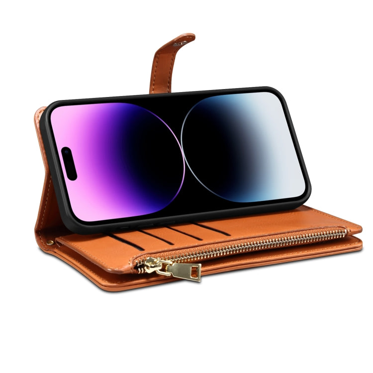For Samsung Galaxy S22 Ultra 5G ESEBLE Star Series Lanyard Zipper Wallet RFID Leather Case(Brown) - Galaxy S22 Ultra 5G Cases by ESEBLE | Online Shopping South Africa | PMC TechLife | Buy Now Pay Later Mobicred