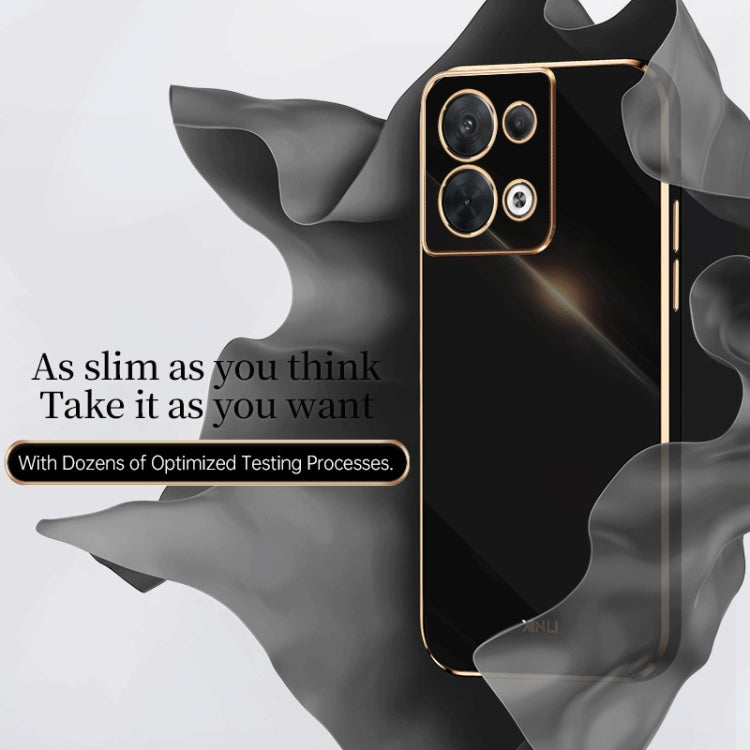 For OPPO Reno8 Pro XINLI Straight 6D Plating Gold Edge TPU Phone Case(White) - Realme Cases by PMC Jewellery | Online Shopping South Africa | PMC Jewellery