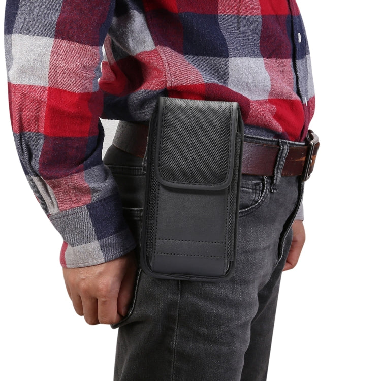 For 5.5-6.3 inch Universal Nylon Cloth Mobile Phone Waist Bag with Card Slot(Black) -  by PMC Jewellery | Online Shopping South Africa | PMC Jewellery | Buy Now Pay Later Mobicred