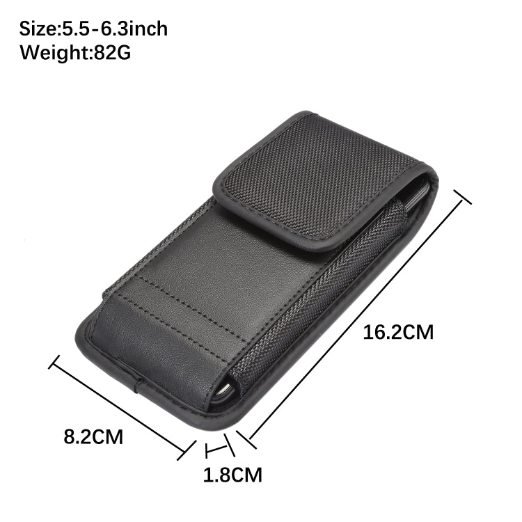 For 5.5-6.3 inch Universal Nylon Cloth Mobile Phone Waist Bag with Card Slot(Black) -  by PMC Jewellery | Online Shopping South Africa | PMC Jewellery | Buy Now Pay Later Mobicred