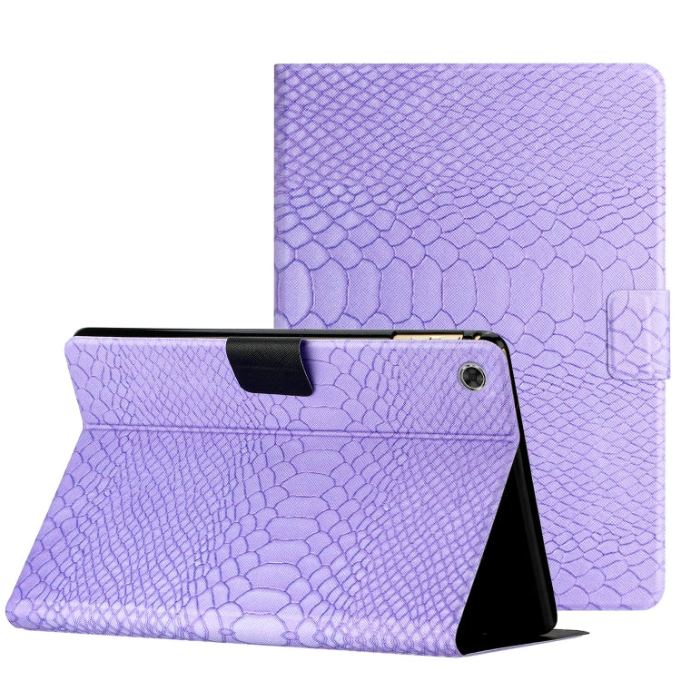 For Lenovo Tab M10 3rd Gen Solid Color Crocodile Texture Leather Smart Tablet Case(Purple) - Lenovo by PMC TechLife | Online Shopping South Africa | PMC TechLife | Buy Now Pay Later Mobicred