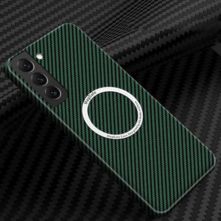 For Samsung Galaxy S23+ 5G Carbon Fiber Texture MagSafe Magnetic Phone Case(Green) - Galaxy S23+ 5G Cases by PMC TechLife | Online Shopping South Africa | PMC TechLife