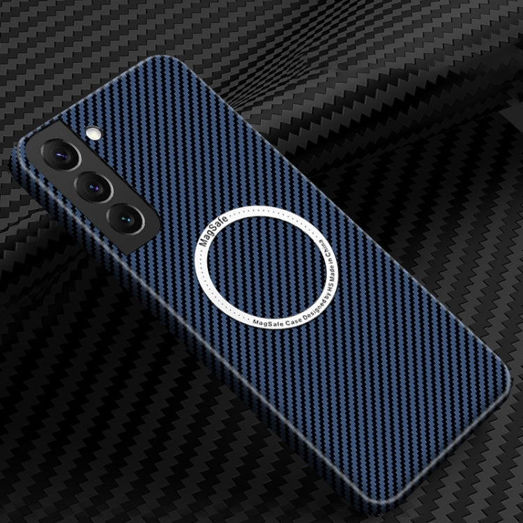 For Samsung Galaxy S23+ 5G Carbon Fiber Texture MagSafe Magnetic Phone Case(Blue) - Galaxy S23+ 5G Cases by PMC TechLife | Online Shopping South Africa | PMC TechLife