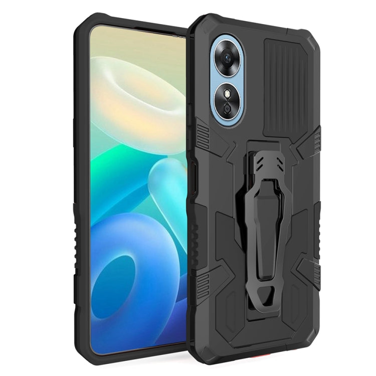 For OPPO A17 Armor Warrior Shockproof PC + TPU Phone Case(Black) - OPPO Cases by PMC Jewellery | Online Shopping South Africa | PMC Jewellery | Buy Now Pay Later Mobicred