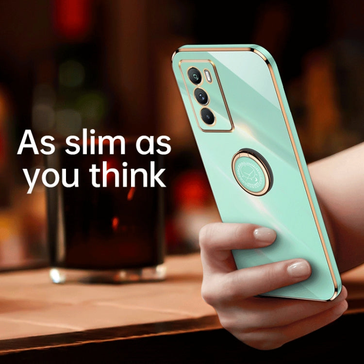 For vivo X80 XINLI Straight Edge 6D Electroplate TPU Phone Case with Ring Holder(Cherry Purple) - free shipping - PMC TechLife - Order now!