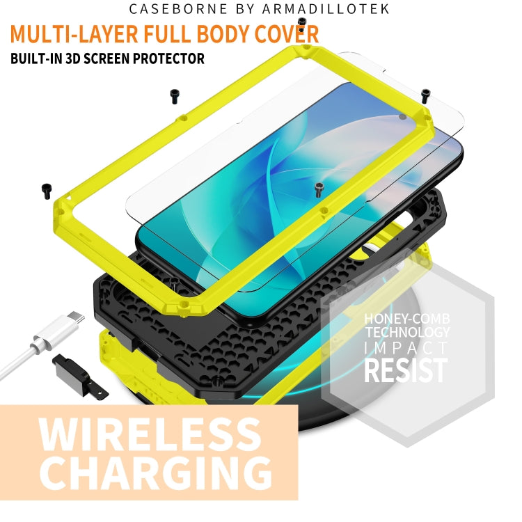 For Samsung Galaxy S23 5G R-JUST Sliding Camera Design Life Waterproof Dustproof Shockproof Phone Case(Yellow) - Galaxy S23 5G Cases by R-JUST | Online Shopping South Africa | PMC TechLife | Buy Now Pay Later Mobicred