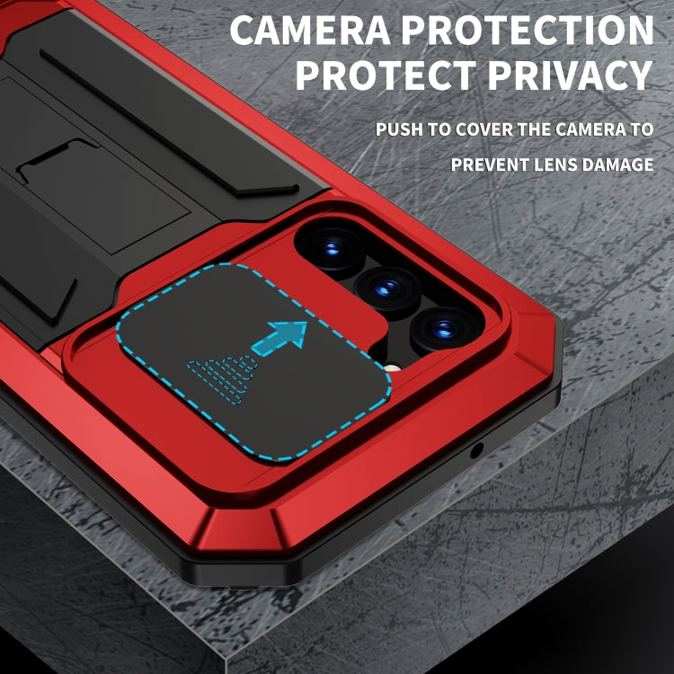 For Samsung Galaxy S23+ 5G R-JUST Sliding Camera Design Life Waterproof Dustproof Shockproof Phone Case(Red) - Galaxy S23+ 5G Cases by R-JUST | Online Shopping South Africa | PMC TechLife | Buy Now Pay Later Mobicred