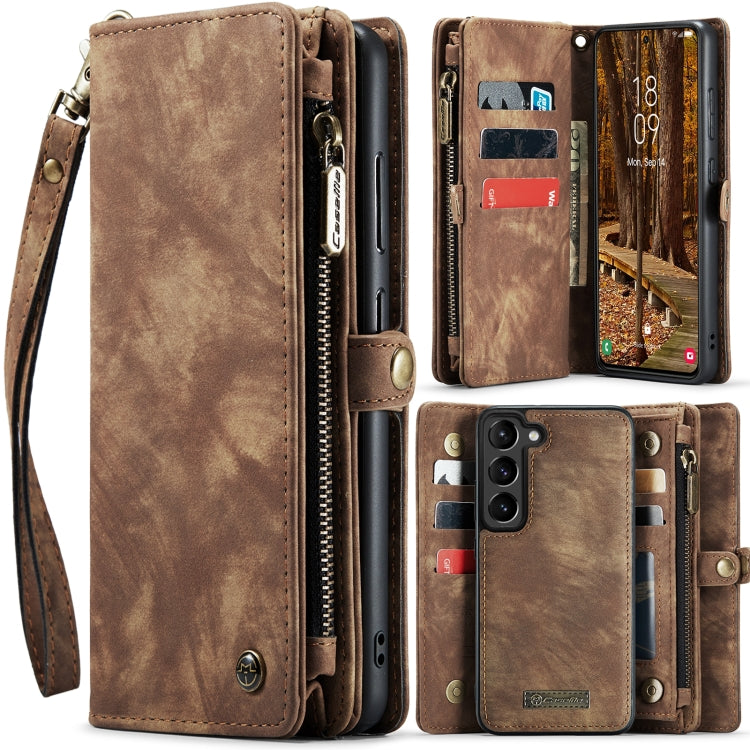 For Samsung Galaxy S23 5G CaseMe 008 Detachable Multifunctional Leather Phone Case(Brown) - Galaxy S23 5G Cases by CaseMe | Online Shopping South Africa | PMC Jewellery | Buy Now Pay Later Mobicred