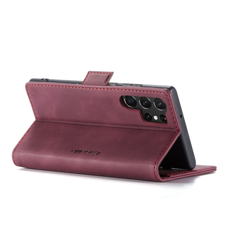 For Samsung Galaxy S23 Ultra 5G CaseMe 013 Multifunctional Horizontal Flip Leather Phone Case(Wine Red) - free shipping - PMC Jewellery - Order now!