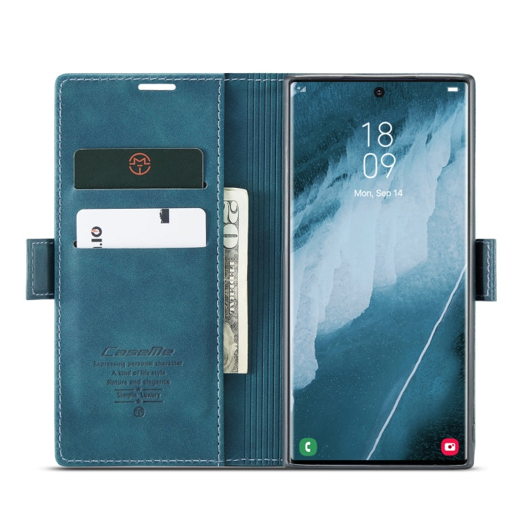 For Samsung Galaxy S23 Ultra 5G CaseMe 013 Multifunctional Horizontal Flip Leather Phone Case(Blue) - free shipping - PMC Jewellery - Order now!