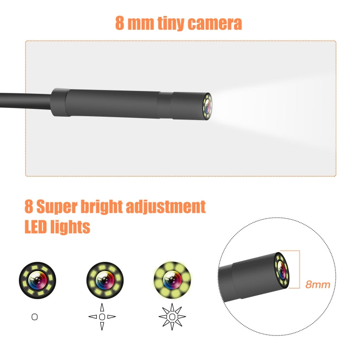 P40 8mm HD Waterproof Portable Integrated Hand-held Vertical Screen Industry Endoscope, Length:2m(Hardwire) -  by PMC Jewellery | Online Shopping South Africa | PMC Jewellery | Buy Now Pay Later Mobicred