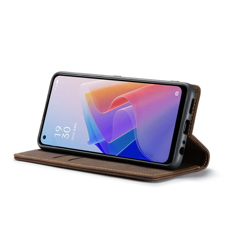 CaseMe 013 Multifunctional Horizontal Flip Leather Phone Case For OPPO Reno7 Z Global/Reno7 Lite Global/Reno8 Lite Global/F21 Pro 5G Global/Reno8 Z Global(Coffee) - OPPO Cases by CaseMe | Online Shopping South Africa | PMC Jewellery | Buy Now Pay Later Mobicred