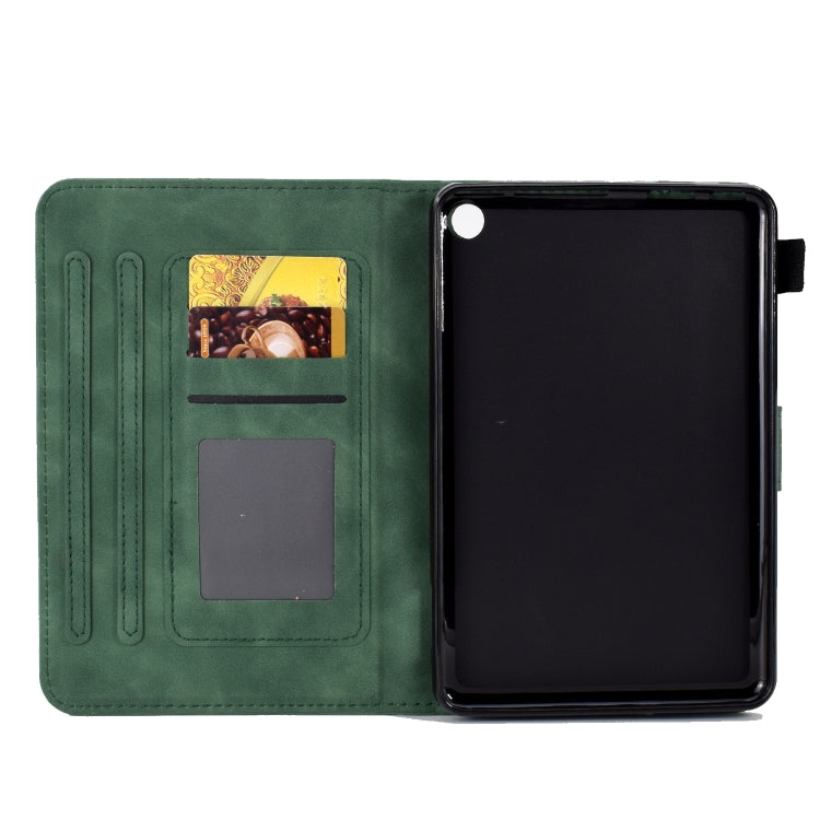 For Amazon Kindle Fire HD8 2022/2020 Tower Embossed Leather Smart Tablet Case(Green) - Amazon by PMC TechLife | Online Shopping South Africa | PMC TechLife | Buy Now Pay Later Mobicred
