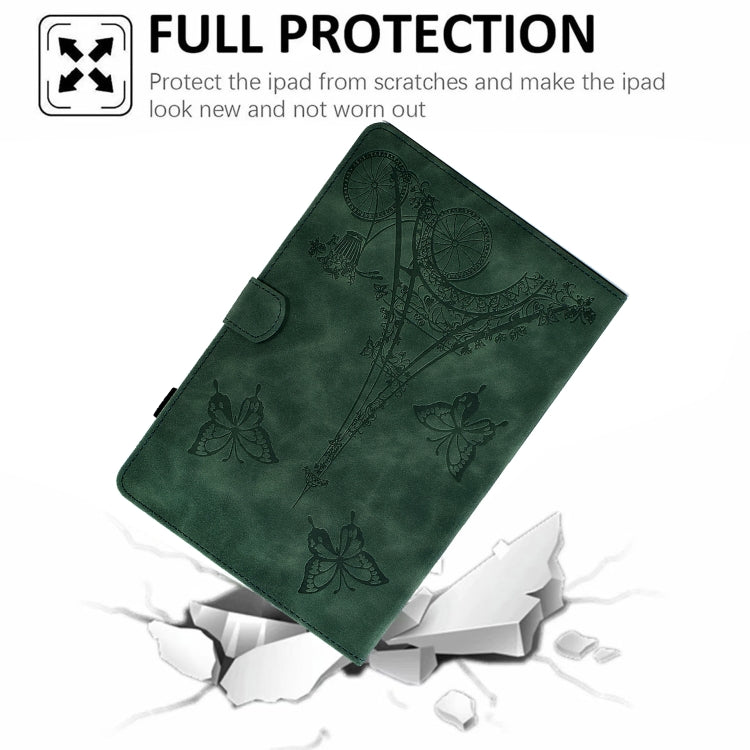 For Amazon Kindle Fire HD8 2022/2020 Tower Embossed Leather Smart Tablet Case(Green) - Amazon by PMC TechLife | Online Shopping South Africa | PMC TechLife | Buy Now Pay Later Mobicred