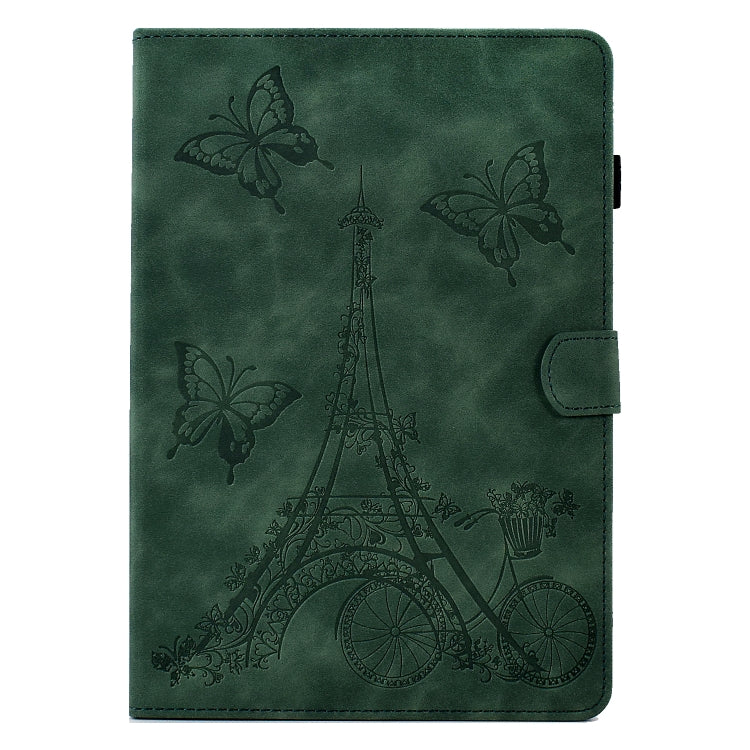 For Lenovo M10 Tower Embossed Leather Smart Tablet Case(Green) - Lenovo by PMC TechLife | Online Shopping South Africa | PMC TechLife | Buy Now Pay Later Mobicred