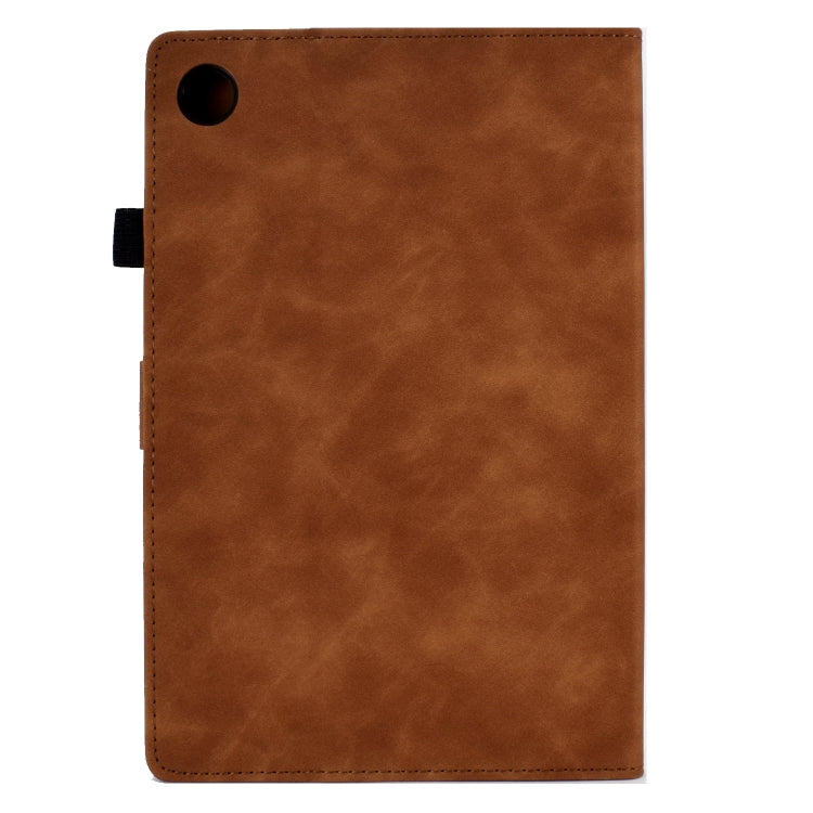 For Lenovo Tab M10 Plus 3rd Gen Tower Embossed Leather Smart Tablet Case(Brown) - Lenovo by PMC TechLife | Online Shopping South Africa | PMC TechLife | Buy Now Pay Later Mobicred