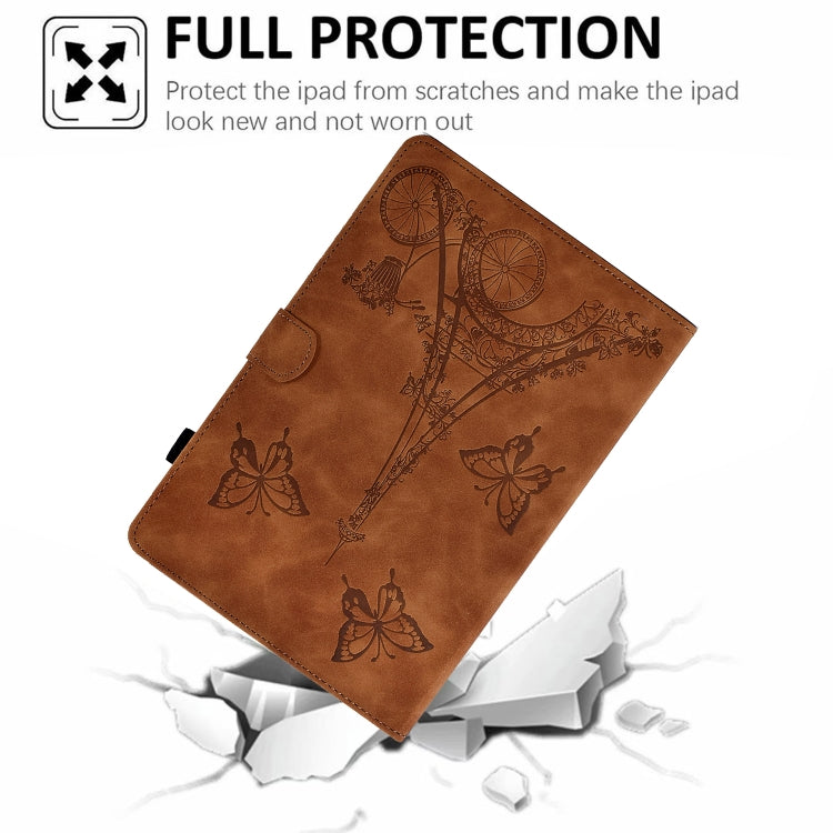 For Lenovo Tab P11 Tower Embossed Leather Smart Tablet Case(Brown) - Lenovo by PMC TechLife | Online Shopping South Africa | PMC TechLife | Buy Now Pay Later Mobicred