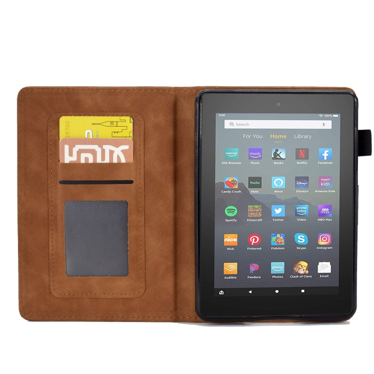 For Amazon Kindle Youth Version 2022 Embossed Smile Flip Tablet Leather Smart Case(Brown) - Amazon by PMC TechLife | Online Shopping South Africa | PMC TechLife | Buy Now Pay Later Mobicred