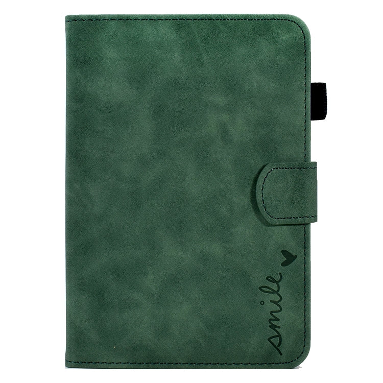 For Amazon Kindle Youth Version 2022 Embossed Smile Flip Tablet Leather Smart Case(Green) - Amazon by PMC TechLife | Online Shopping South Africa | PMC TechLife | Buy Now Pay Later Mobicred