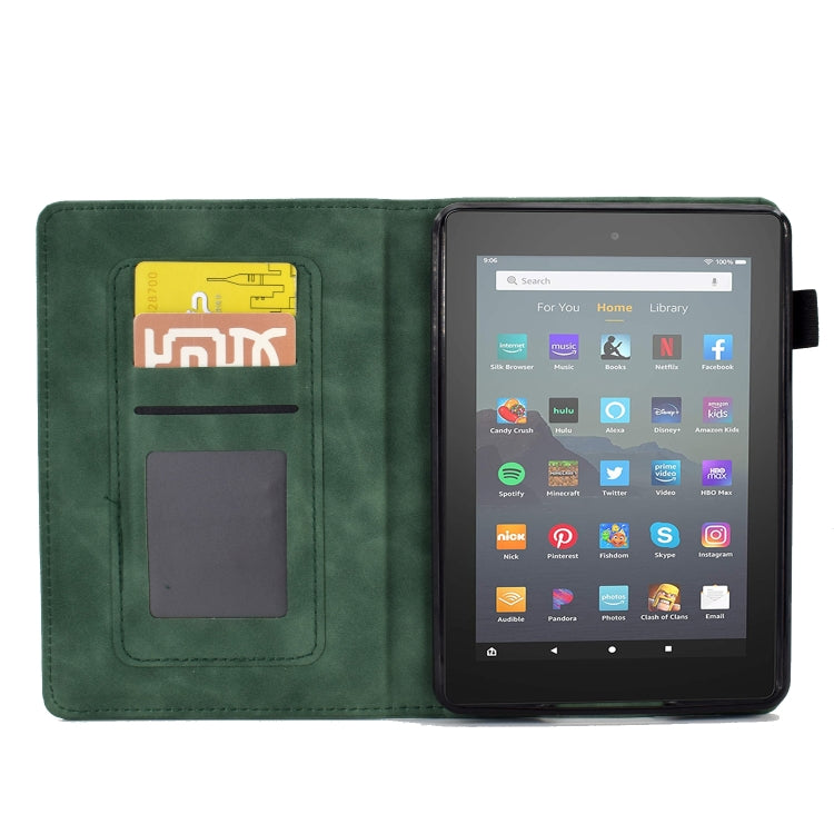 For Amazon Kindle Youth Version 2022 Embossed Smile Flip Tablet Leather Smart Case(Green) - Amazon by PMC TechLife | Online Shopping South Africa | PMC TechLife | Buy Now Pay Later Mobicred