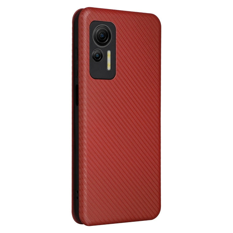 For Ulefone Note 14 Carbon Fiber Texture Flip Leather Phone Case(Brown) - Ulefone Cases by PMC Jewellery | Online Shopping South Africa | PMC Jewellery | Buy Now Pay Later Mobicred