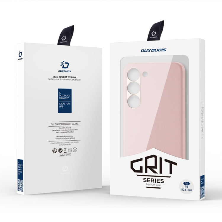 For Samsung Galaxy S23+ 5G DUX DUCIS Grit Series Leather Texture Phone Case(Pink) - Galaxy S23+ 5G Cases by DUX DUCIS | Online Shopping South Africa | PMC Jewellery | Buy Now Pay Later Mobicred