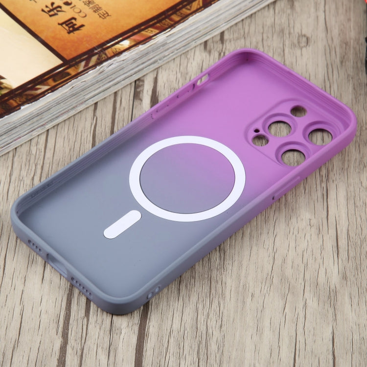 For iPhone 11 Liquid TPU Silicone Gradient MagSafe Phone Case(Purple) - iPhone 11 Cases by PMC Jewellery | Online Shopping South Africa | PMC Jewellery