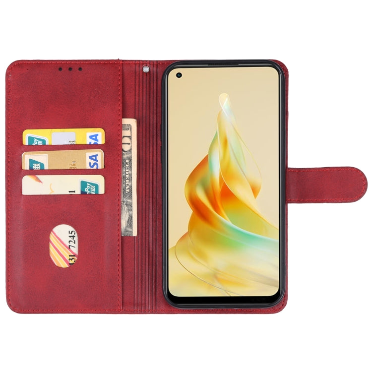 For OPPO Reno8 T 4G / CPH2481 Leather Phone Case(Red) - OPPO Cases by PMC Jewellery | Online Shopping South Africa | PMC Jewellery | Buy Now Pay Later Mobicred