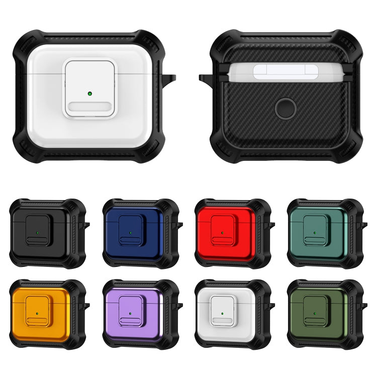 For AirPods 3 TPU + PC Shockproof Earphone Protective Case with Switch(Purple) - For AirPods 3 by PMC Jewellery | Online Shopping South Africa | PMC Jewellery | Buy Now Pay Later Mobicred