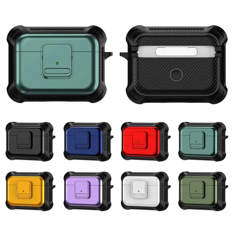 For AirPods Pro TPU + PC Shockproof Earphone Protective Case with Switch(Black) - For AirPods Pro by PMC Jewellery | Online Shopping South Africa | PMC Jewellery | Buy Now Pay Later Mobicred