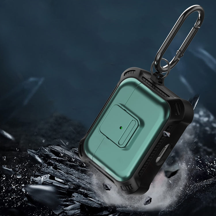 For AirPods Pro TPU + PC Shockproof Earphone Protective Case with Switch(Blue) - For AirPods Pro by PMC Jewellery | Online Shopping South Africa | PMC Jewellery | Buy Now Pay Later Mobicred