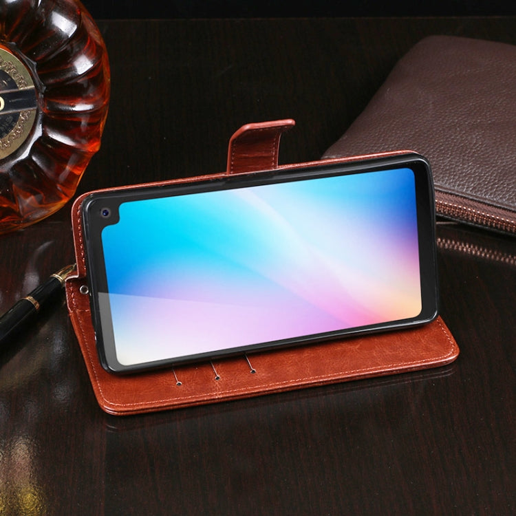 For Blackview BV6100 idewei Crazy Horse Texture Horizontal Flip Leather Case with Holder & Card Slots & Wallet(Brown) - More Brand by idewei | Online Shopping South Africa | PMC TechLife | Buy Now Pay Later Mobicred