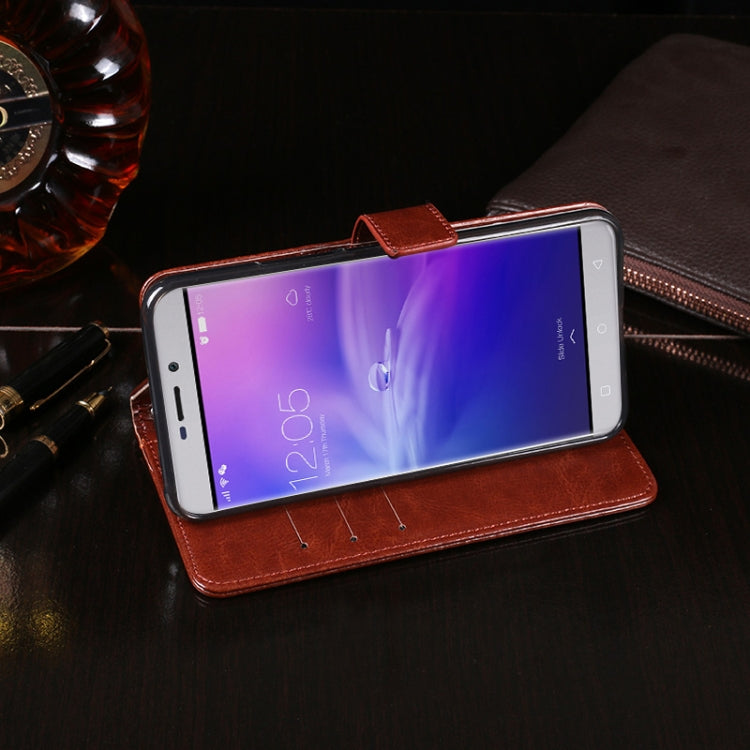 For Blackview R7 idewei Crazy Horse Texture Horizontal Flip Leather Case with Holder & Card Slots & Wallet(Yellow) - More Brand by idewei | Online Shopping South Africa | PMC TechLife | Buy Now Pay Later Mobicred