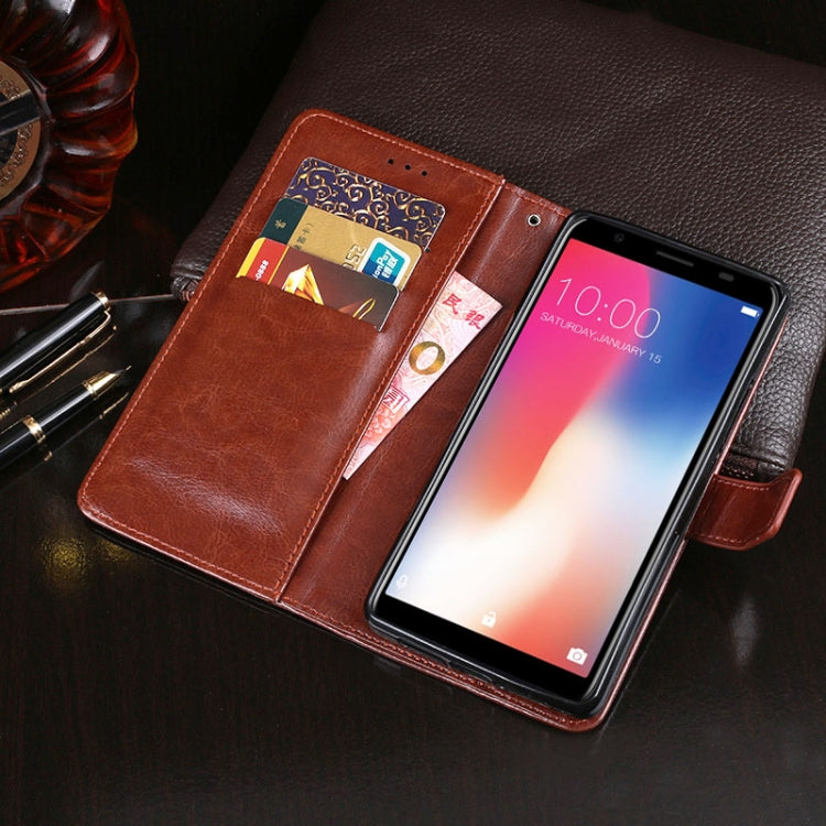For Doogee X55 idewei  Crazy Horse Texture Horizontal Flip Leather Case with Holder & Card Slots & Wallet(Brown) - More Brand by idewei | Online Shopping South Africa | PMC TechLife | Buy Now Pay Later Mobicred