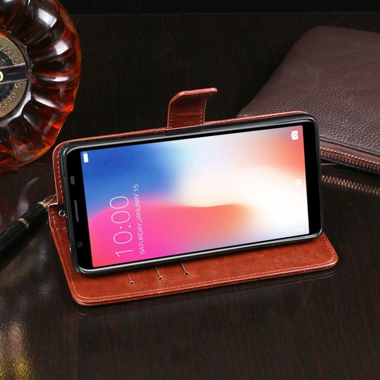 For Doogee X55 idewei  Crazy Horse Texture Horizontal Flip Leather Case with Holder & Card Slots & Wallet(Yellow) - More Brand by idewei | Online Shopping South Africa | PMC TechLife | Buy Now Pay Later Mobicred