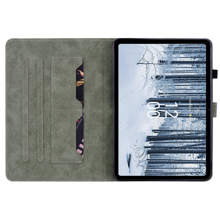 For Nokia T21 Tiger Pattern Flip Leather Tablet Case(Red) - Nokia by PMC TechLife | Online Shopping South Africa | PMC TechLife | Buy Now Pay Later Mobicred