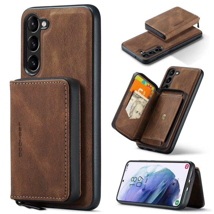 For Samsung Galaxy S24 5G JEEHOOD Magnetic Zipper Horizontal Flip Leather Phone Case(Brown) - free shipping - PMC Jewellery - Order now!