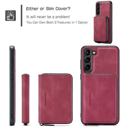 For Samsung Galaxy S24 5G JEEHOOD Magnetic Zipper Horizontal Flip Leather Phone Case(Red) - Galaxy S24 5G Cases by JEEHOOD | Online Shopping South Africa | PMC Jewellery | Buy Now Pay Later Mobicred