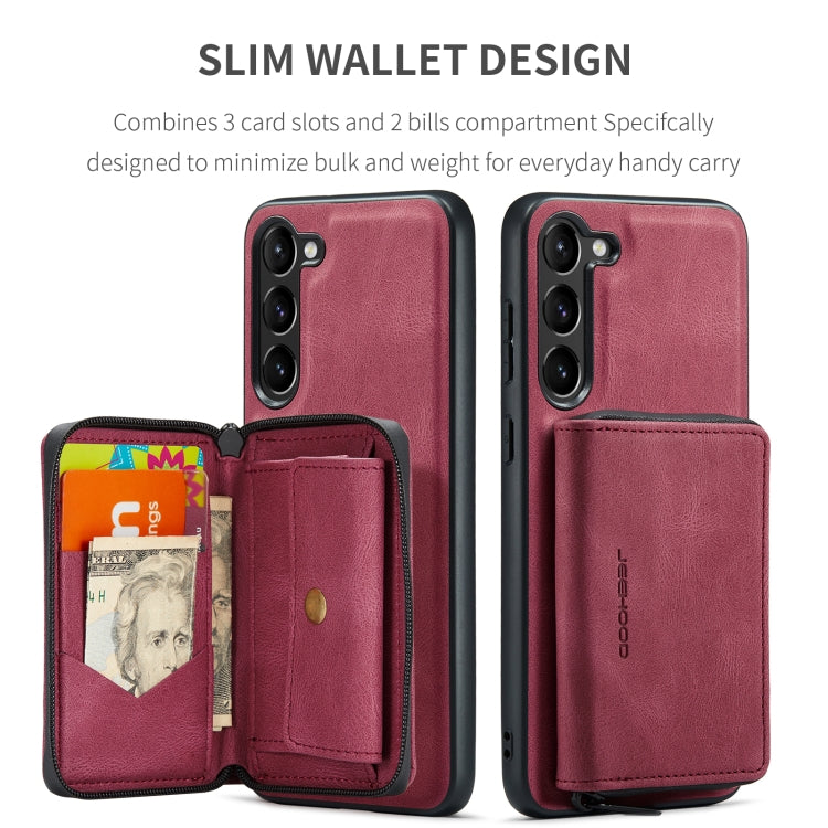 For Samsung Galaxy S24 5G JEEHOOD Magnetic Zipper Horizontal Flip Leather Phone Case(Red) - free shipping - PMC Jewellery - Order now!