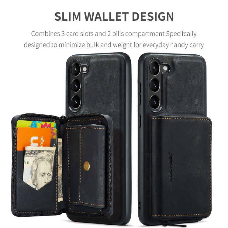 For Samsung Galaxy S24+ 5G JEEHOOD Magnetic Zipper Horizontal Flip Leather Phone Case(Black) - Galaxy S24+ 5G Cases by JEEHOOD | Online Shopping South Africa | PMC Jewellery | Buy Now Pay Later Mobicred