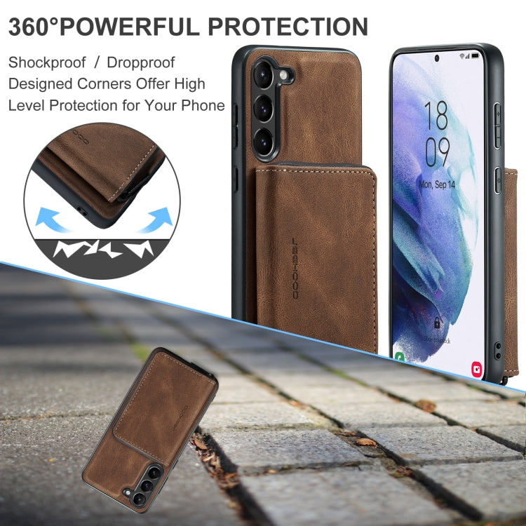 For Samsung Galaxy S24+ 5G JEEHOOD Magnetic Zipper Horizontal Flip Leather Phone Case(Brown) - free shipping - PMC Jewellery - Order now!