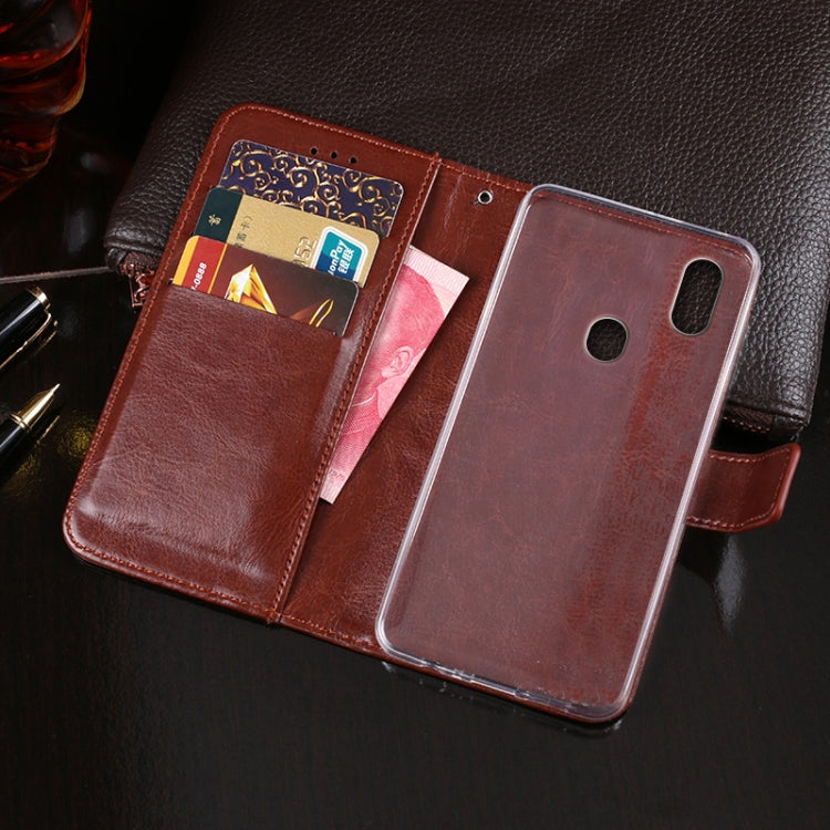 For Oukitel C15 Pro idewei  Crazy Horse Texture Horizontal Flip Leather Case with Holder & Card Slots & Wallet(Black) - More Brand by idewei | Online Shopping South Africa | PMC Jewellery | Buy Now Pay Later Mobicred