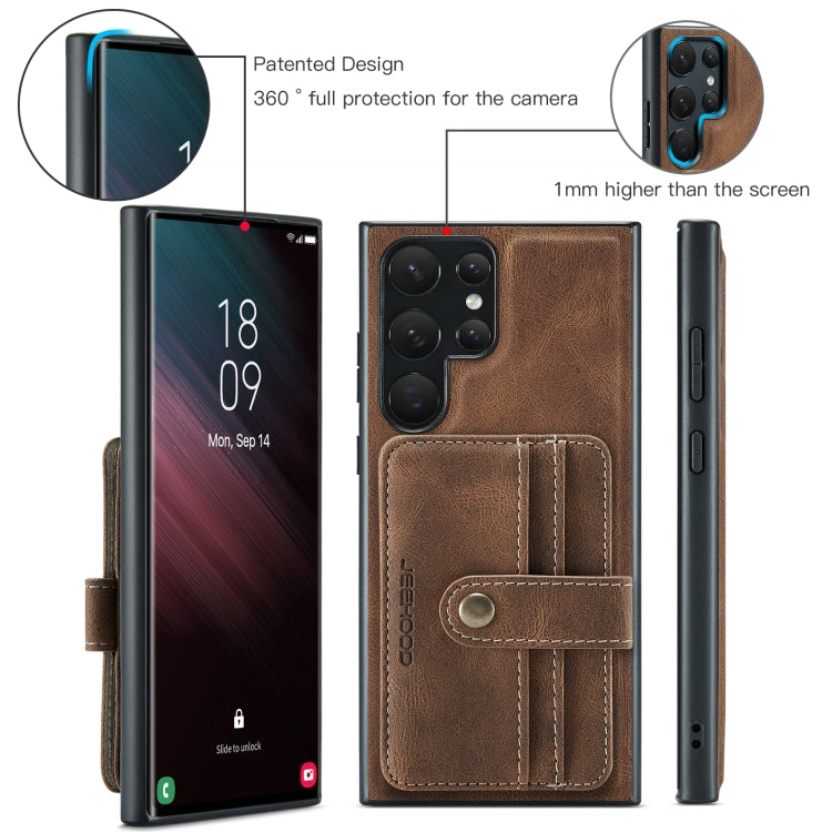 For Samsung Galaxy S24 Ultra 5G JEEHOOD RFID Blocking Anti-Theft Magnetic Phone Case(Brown) - Galaxy S24 Ultra 5G Cases by JEEHOOD | Online Shopping South Africa | PMC Jewellery | Buy Now Pay Later Mobicred