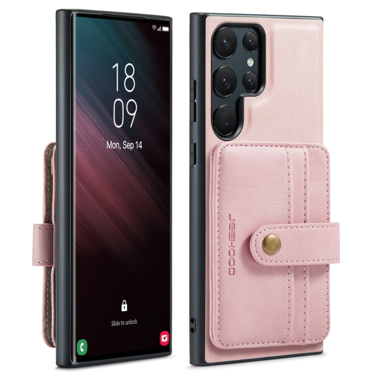 For Samsung Galaxy S24 Ultra 5G JEEHOOD RFID Blocking Anti-Theft Magnetic Phone Case(Pink) - free shipping - PMC Jewellery - Order now!