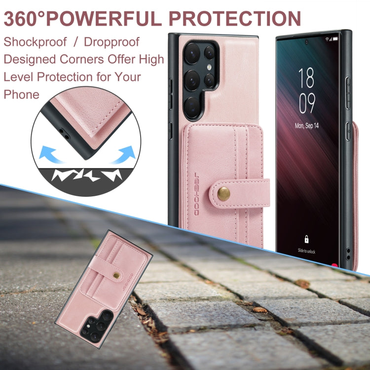 For Samsung Galaxy S24 Ultra 5G JEEHOOD RFID Blocking Anti-Theft Magnetic Phone Case(Pink) - free shipping - PMC Jewellery - Order now!