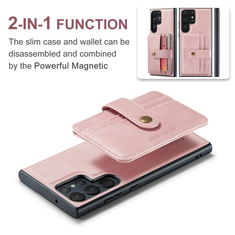 For Samsung Galaxy S24 Ultra 5G JEEHOOD RFID Blocking Anti-Theft Magnetic Phone Case(Pink) - free shipping - PMC Jewellery - Order now!