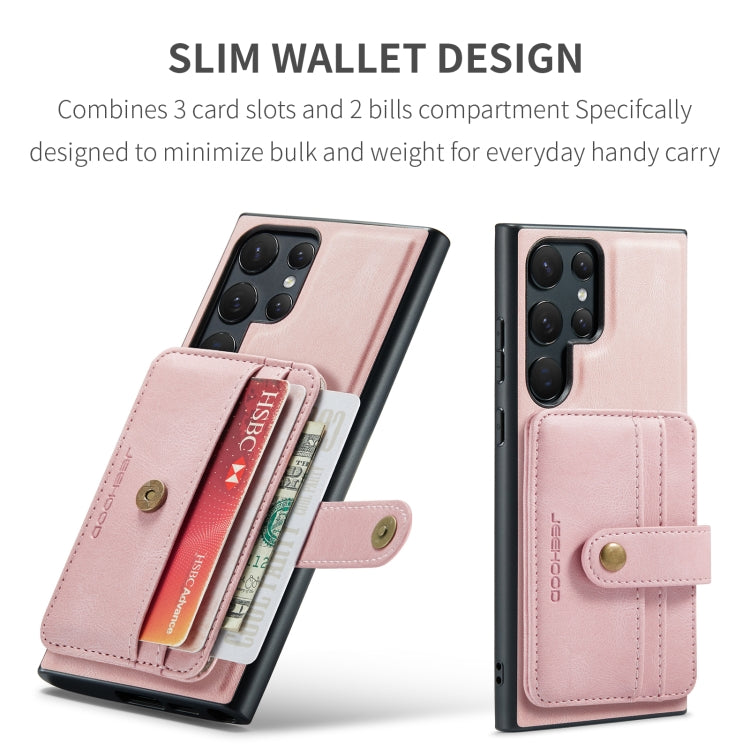 For Samsung Galaxy S24 Ultra 5G JEEHOOD RFID Blocking Anti-Theft Magnetic Phone Case(Pink) - Galaxy S24 Ultra 5G Cases by JEEHOOD | Online Shopping South Africa | PMC Jewellery | Buy Now Pay Later Mobicred