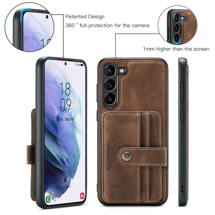 For Samsung Galaxy S24 5G JEEHOOD RFID Blocking Anti-Theft Magnetic Phone Case(Brown) - Galaxy S24 5G Cases by JEEHOOD | Online Shopping South Africa | PMC Jewellery | Buy Now Pay Later Mobicred