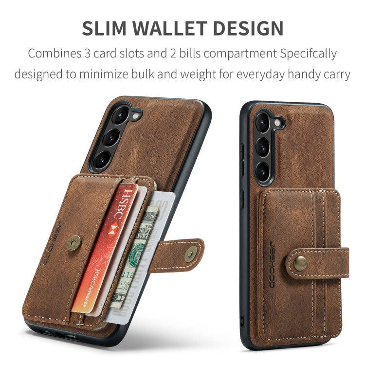 For Samsung Galaxy S24+ 5G JEEHOOD RFID Blocking Anti-Theft Magnetic Phone Case(Brown) - Galaxy S24+ 5G Cases by JEEHOOD | Online Shopping South Africa | PMC Jewellery | Buy Now Pay Later Mobicred